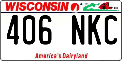 WI license plate 406NKC