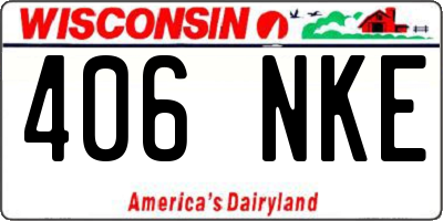 WI license plate 406NKE