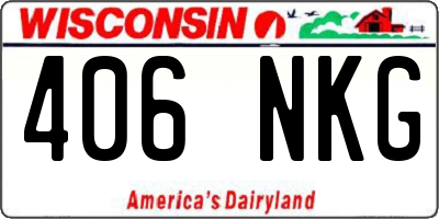 WI license plate 406NKG