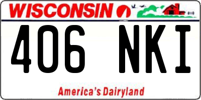 WI license plate 406NKI