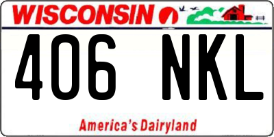 WI license plate 406NKL