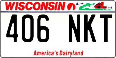 WI license plate 406NKT
