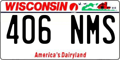 WI license plate 406NMS