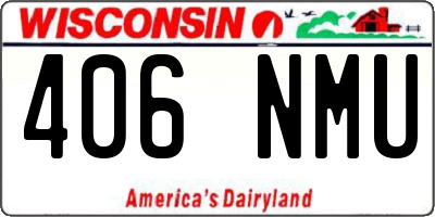 WI license plate 406NMU
