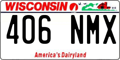 WI license plate 406NMX