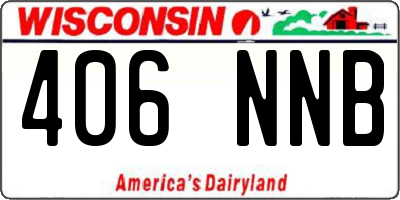 WI license plate 406NNB