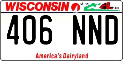 WI license plate 406NND