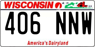 WI license plate 406NNW