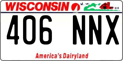 WI license plate 406NNX