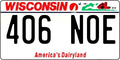 WI license plate 406NOE