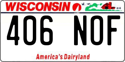 WI license plate 406NOF