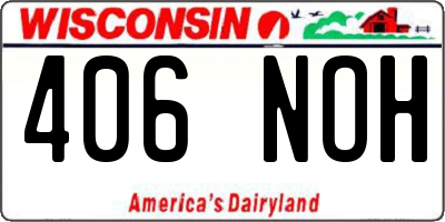 WI license plate 406NOH