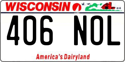 WI license plate 406NOL
