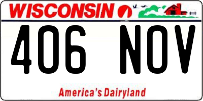 WI license plate 406NOV