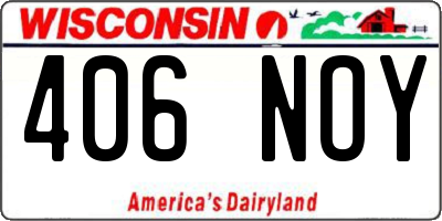 WI license plate 406NOY