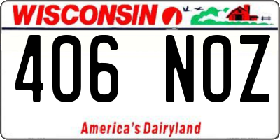 WI license plate 406NOZ