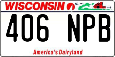 WI license plate 406NPB