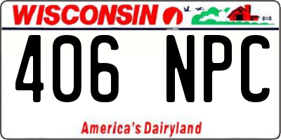 WI license plate 406NPC