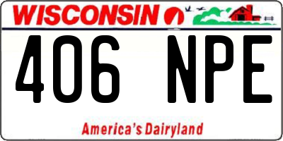 WI license plate 406NPE