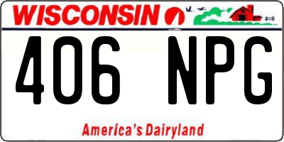 WI license plate 406NPG