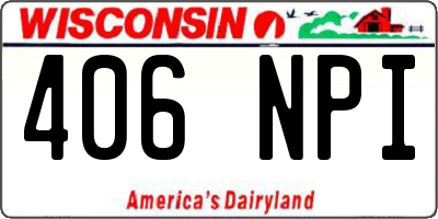 WI license plate 406NPI