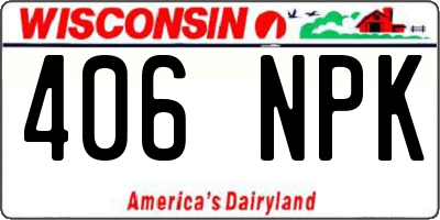 WI license plate 406NPK