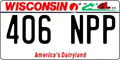 WI license plate 406NPP