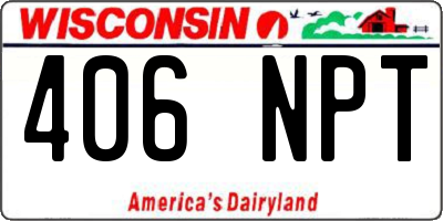 WI license plate 406NPT