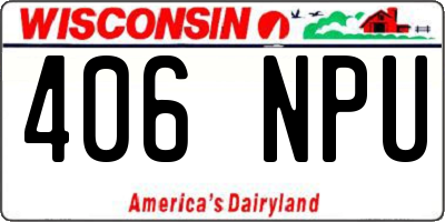 WI license plate 406NPU