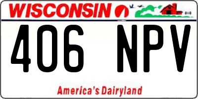 WI license plate 406NPV
