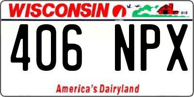 WI license plate 406NPX
