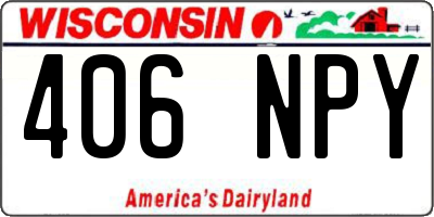 WI license plate 406NPY