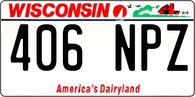 WI license plate 406NPZ