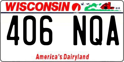 WI license plate 406NQA