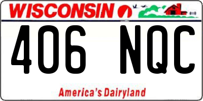 WI license plate 406NQC