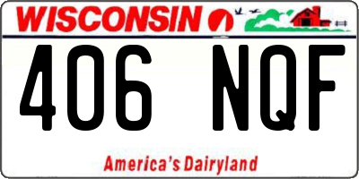 WI license plate 406NQF