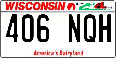 WI license plate 406NQH