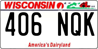 WI license plate 406NQK