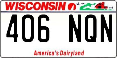 WI license plate 406NQN