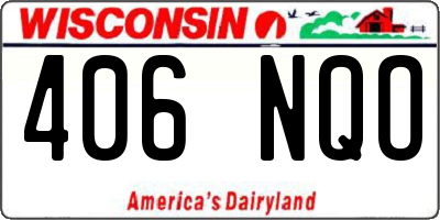 WI license plate 406NQO