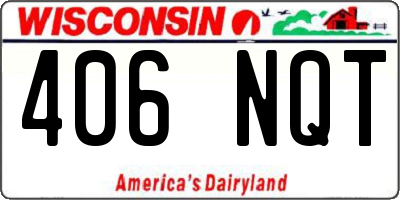 WI license plate 406NQT