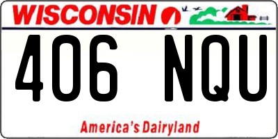 WI license plate 406NQU