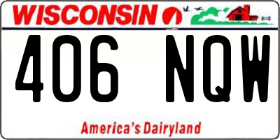 WI license plate 406NQW