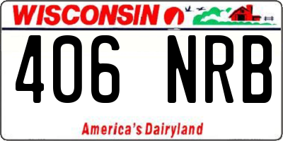 WI license plate 406NRB