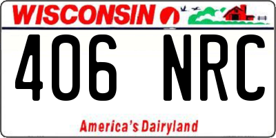 WI license plate 406NRC