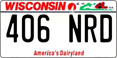 WI license plate 406NRD
