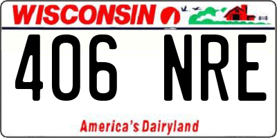 WI license plate 406NRE