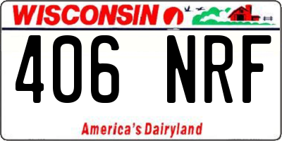WI license plate 406NRF