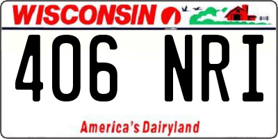 WI license plate 406NRI