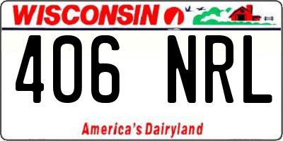 WI license plate 406NRL